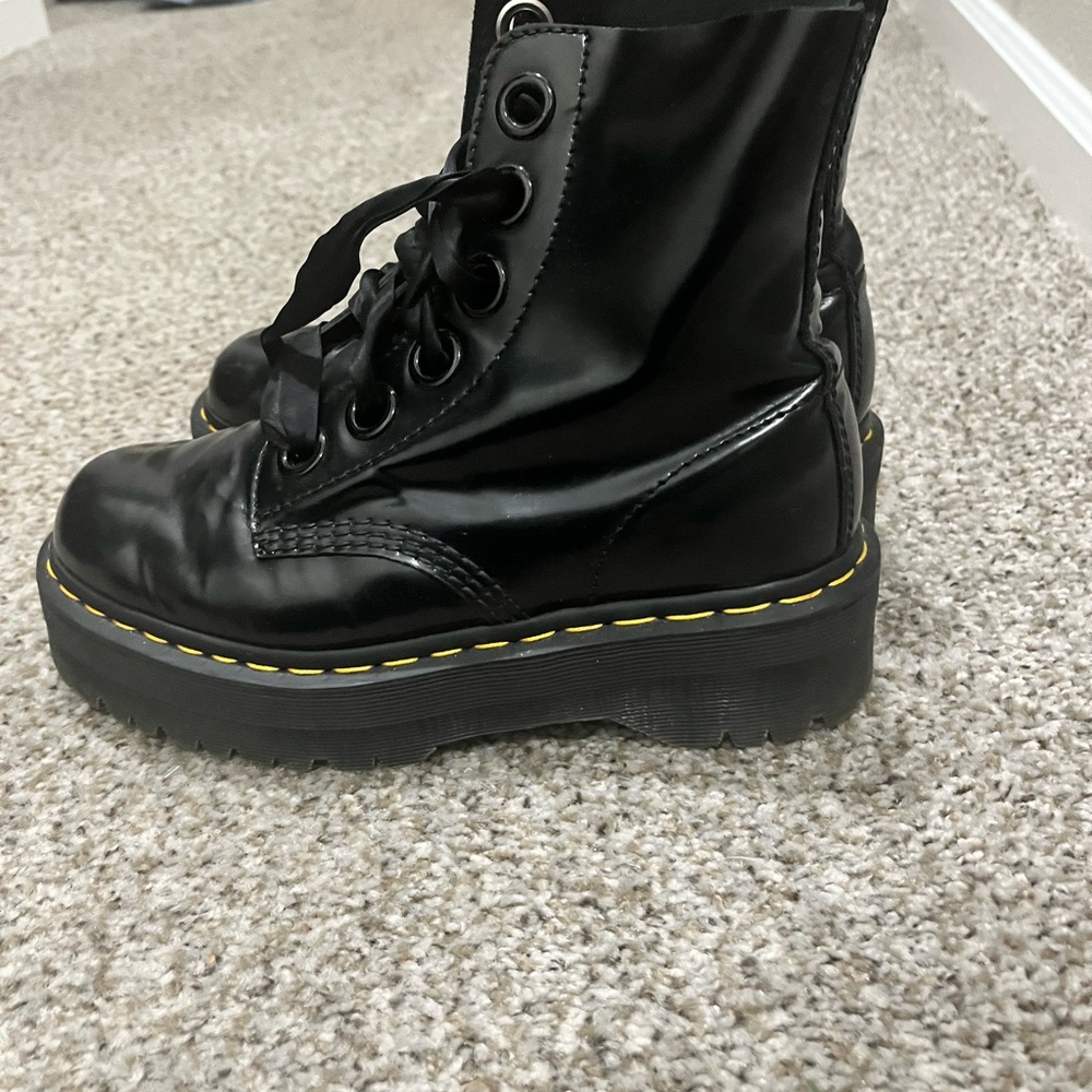 Dr Martens black platform boots